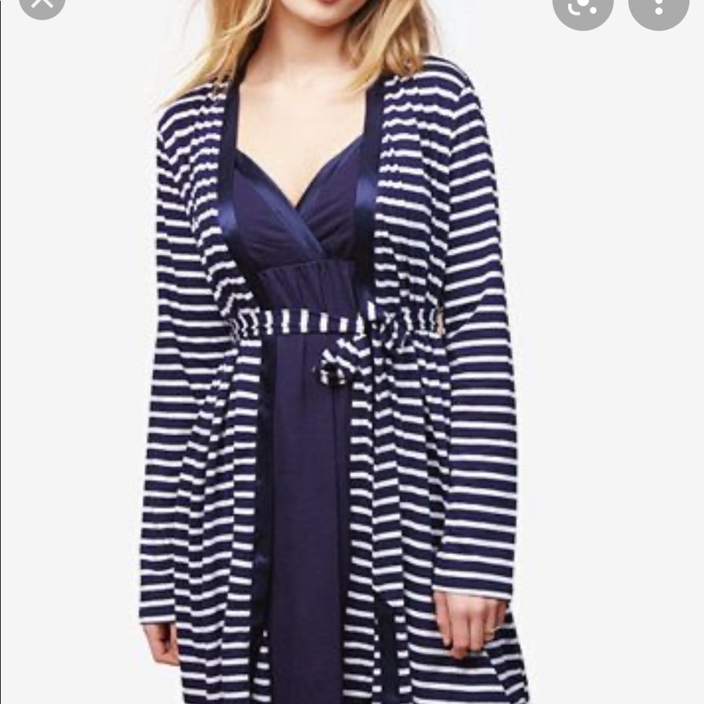 🚚Moving Sale🚚 Satin trim robe and gown